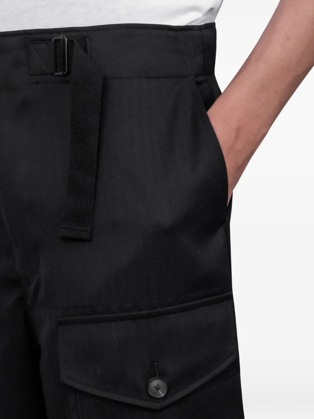 Auralee Cargo broek met gesp Zwart