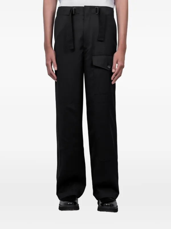 Auralee Buckled Cargo Pants in Black