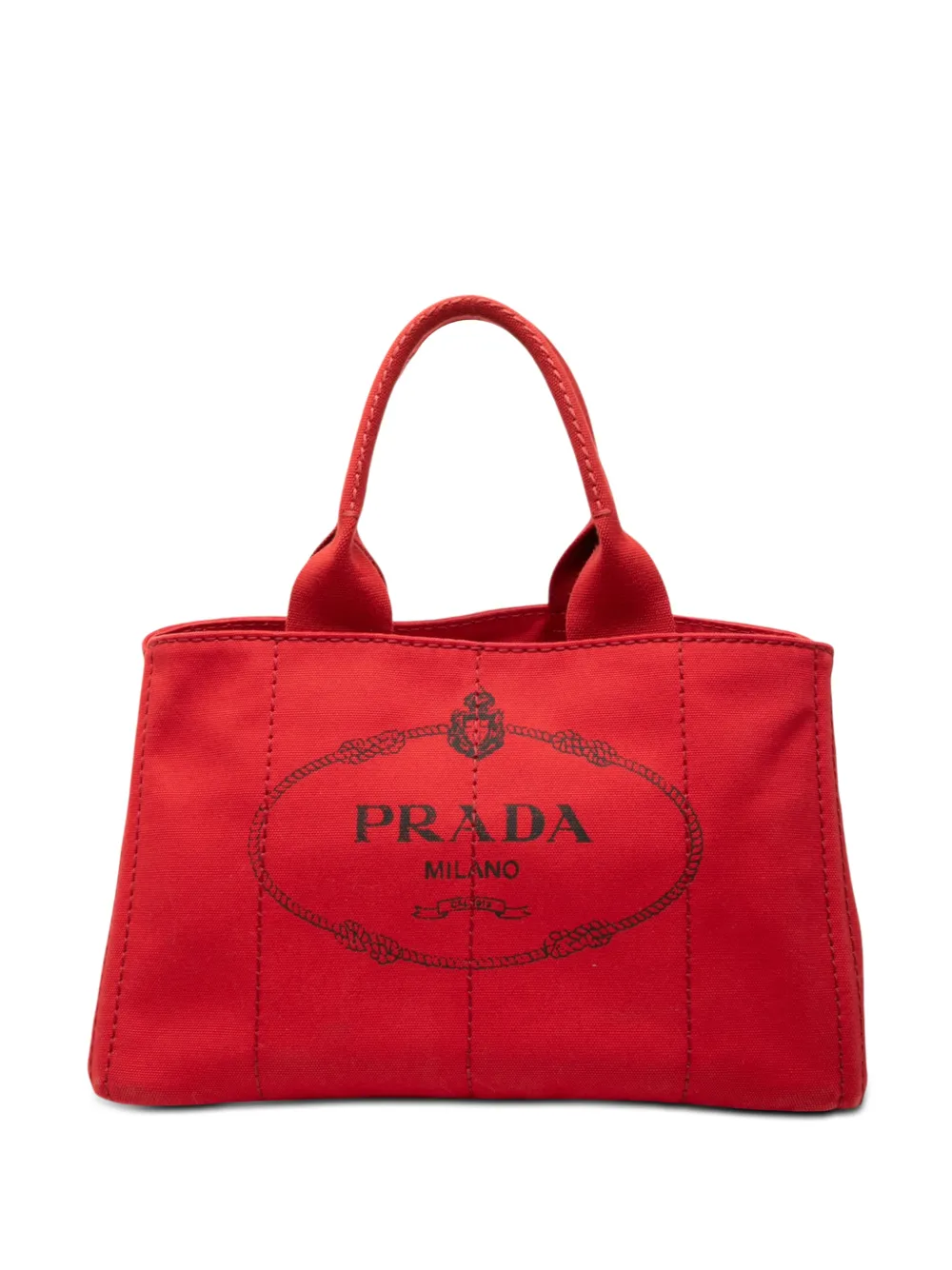 Prada Pre-Owned 2013-2026 Canvas Canapa Logo satchel - Red