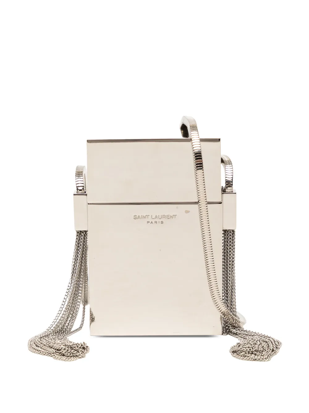 Saint Laurent Pre-Owned 2018 Mini Lambskin Smoking Box crossbody bag - Bianco
