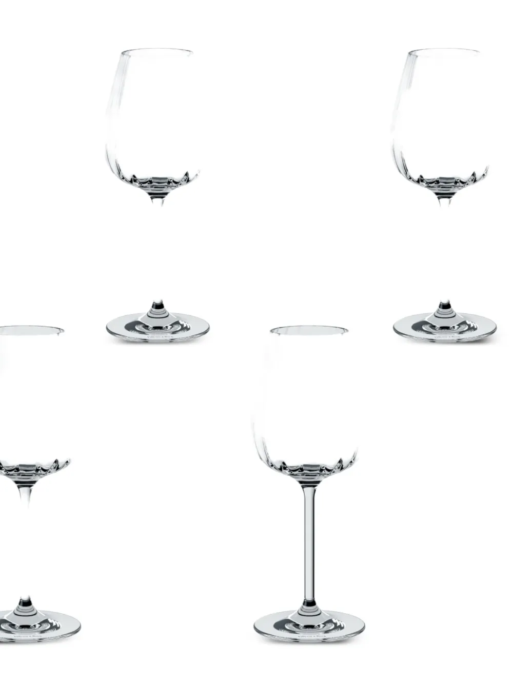  Villeroy & Boch Lot De Quatre Verres à Vin à Base Plate - Blanc 