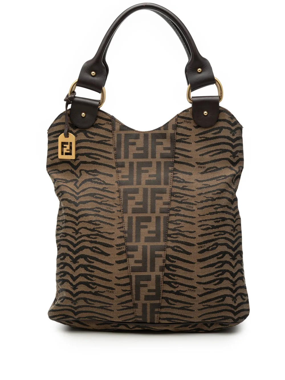 Fendi Pre-Owned 2000-2010 Zucca Canvas Tiger Print tote bag - Marrone