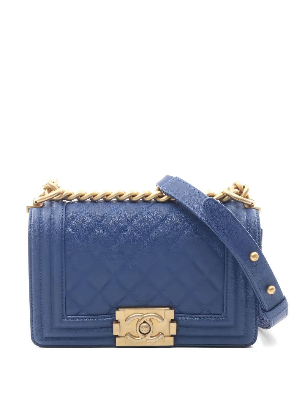 CHANEL Pre-Owned 2019 Boy chain-strap shoulder bag - Blu