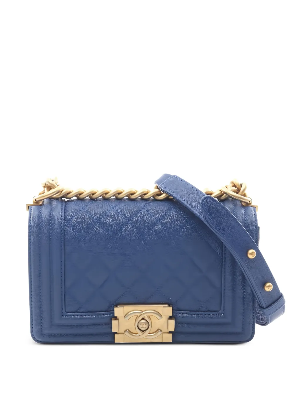 CHANEL Pre-Owned 2019 Boy chain-strap shoulder bag - Blu