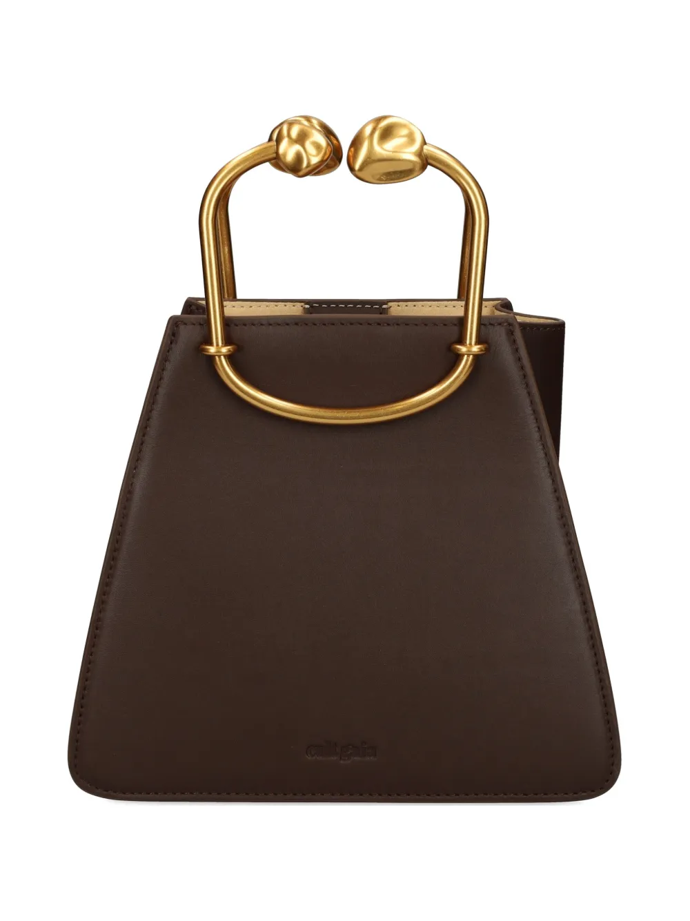Cult Gaia sculptural-handle leather mini bag - Marrone
