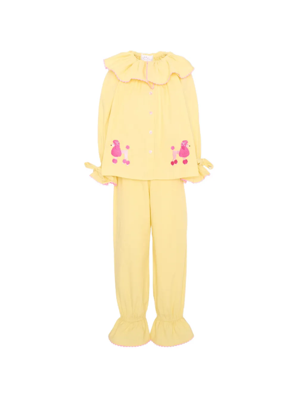 Pangolini Kids embroidered ruffled pajamas - Gelb