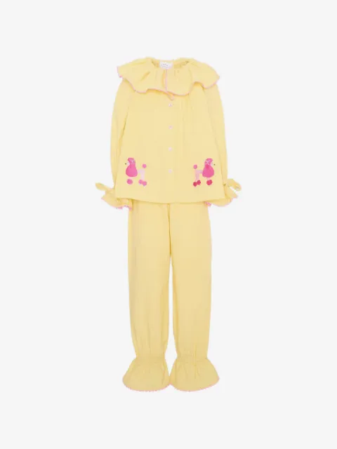 Pangolini Kids embroidered ruffled pajamas