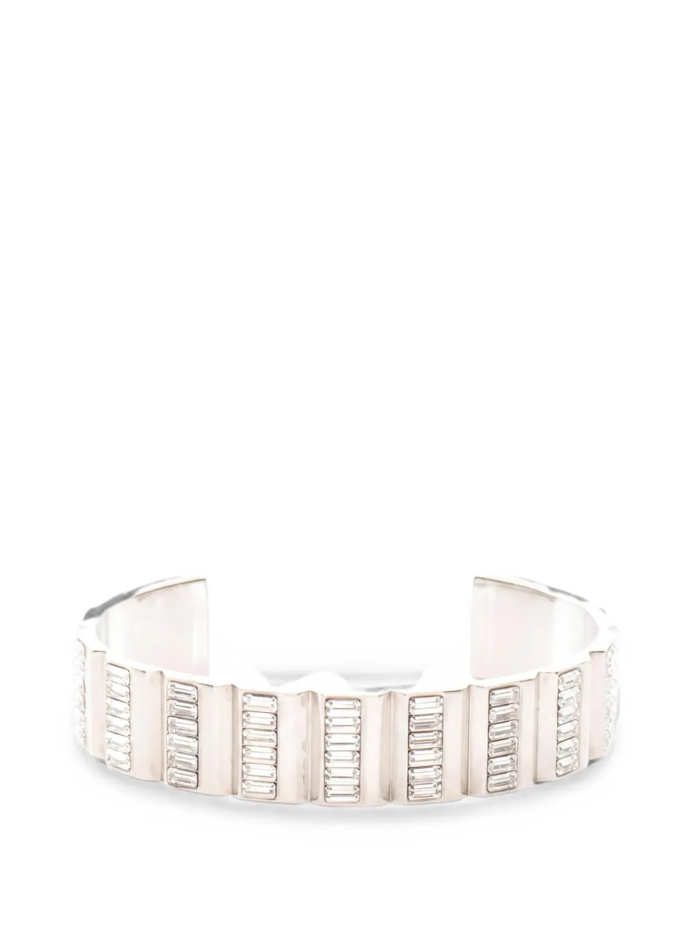 Saint Laurent Pre-Owned 2000s rhinestone-embellished cuff bracelet - Argento