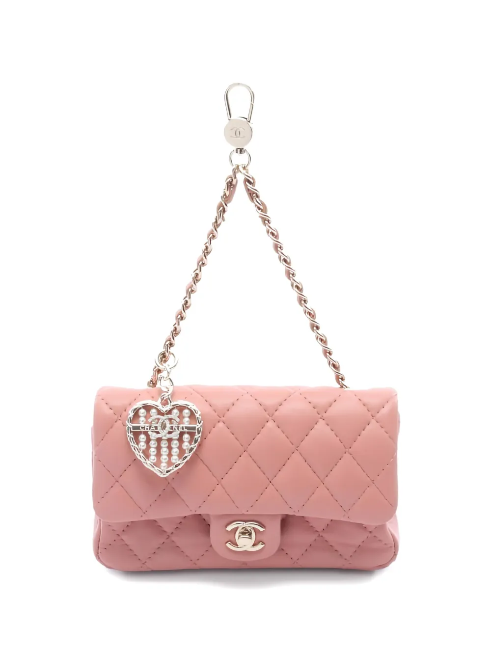 CHANEL Pre-Owned 2021s Matelassé Classic bag charm - Rosa