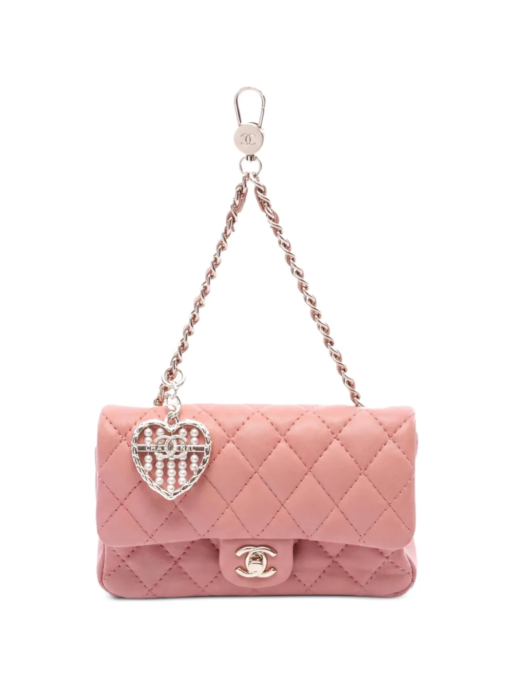 CHANEL Pre-Owned 2021s Matelassé Classic bag charm - Rosa