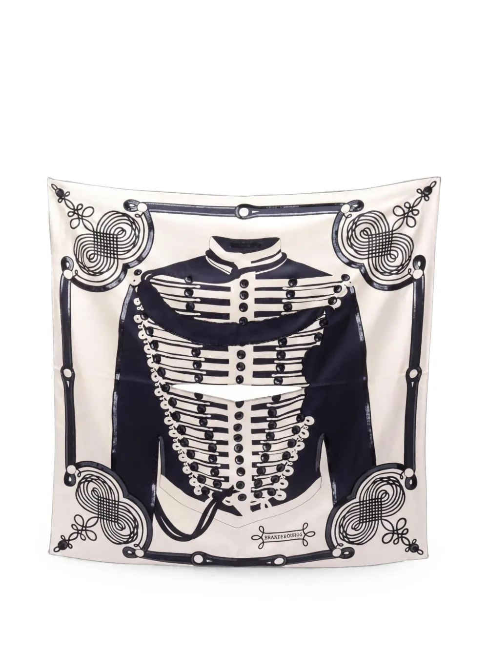 Hermès Pre-Owned Brandebourgs Tattoo silk scarf - Toni neutri