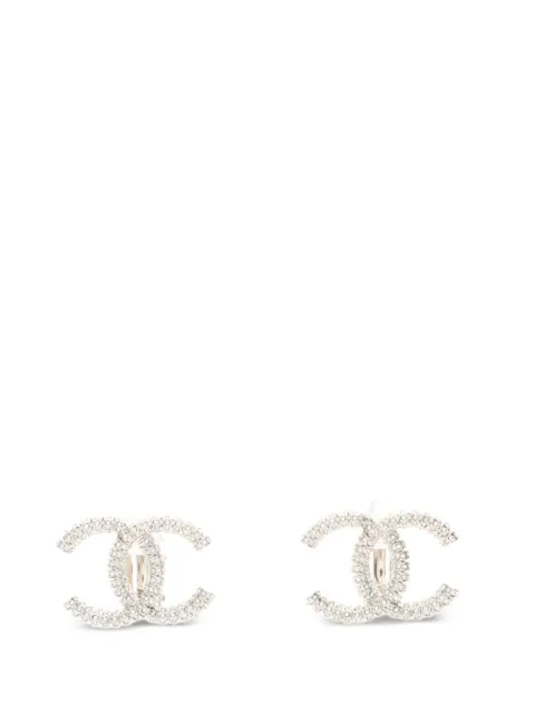 CHANEL Pre-Owned 1986-1988 Coco Mark Ohrringe mit Strass