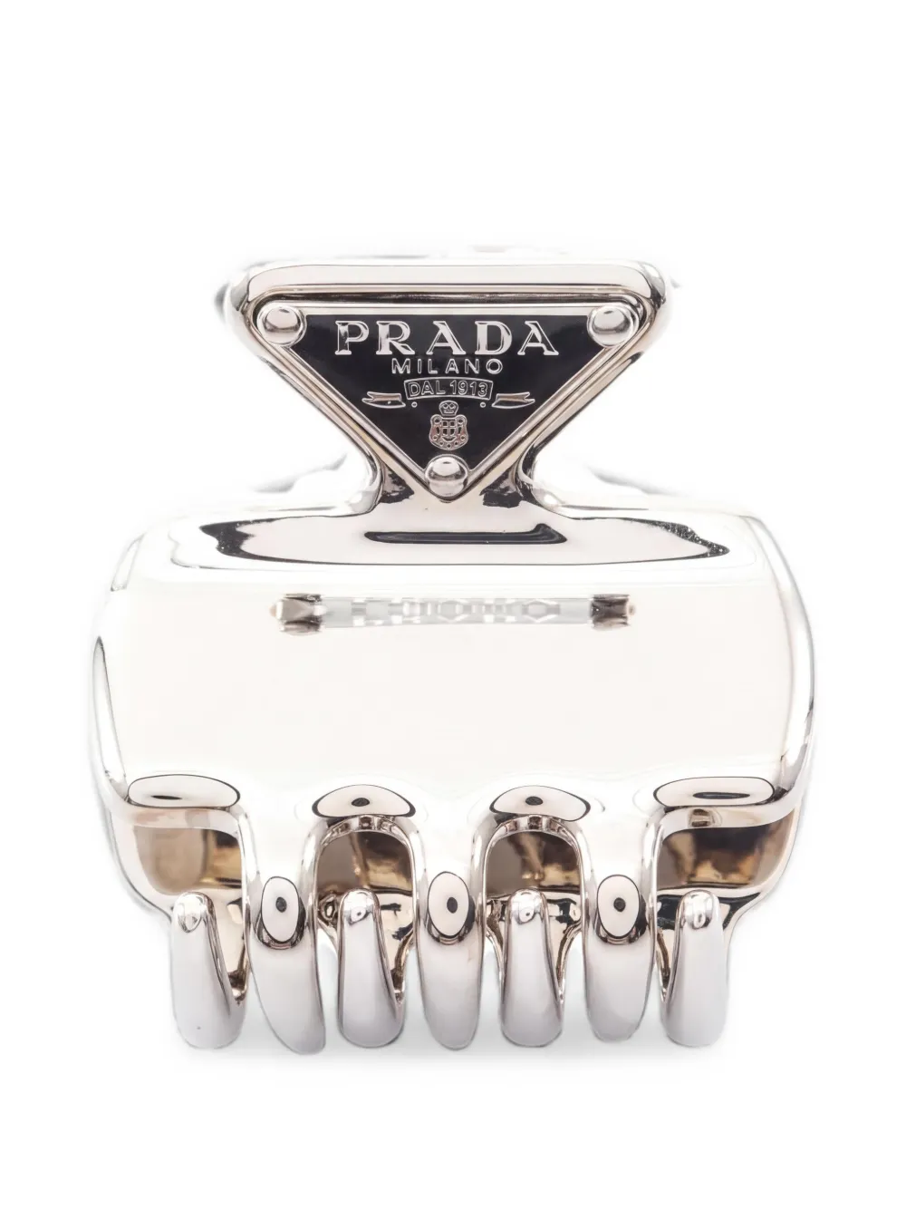 Prada Pre-Owned 2010s logo-plaque hair clip - Argento