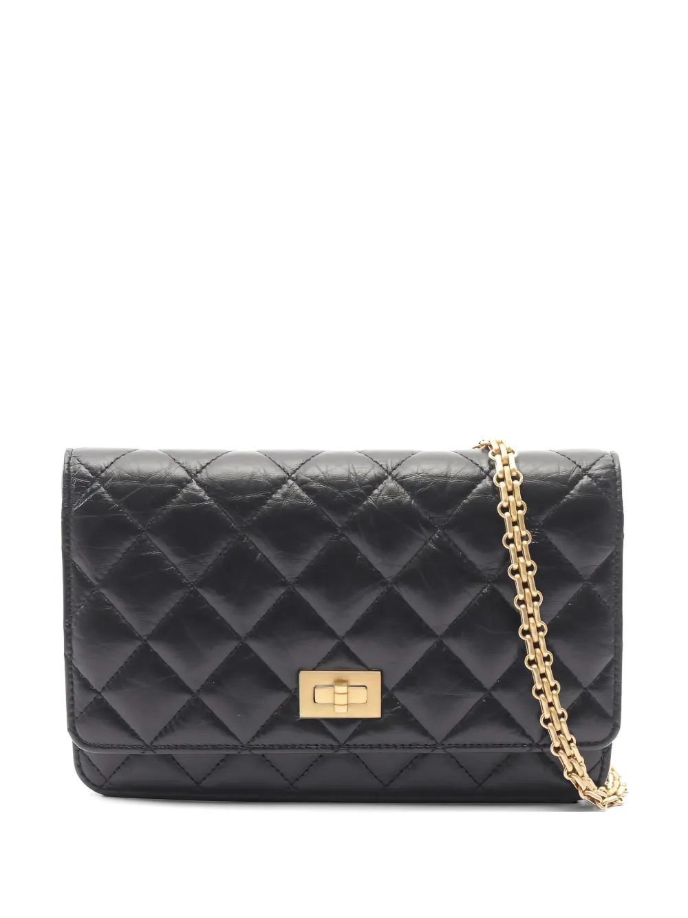 CHANEL Pre-Owned 2019 2.55 matelassé chain wallet - Nero