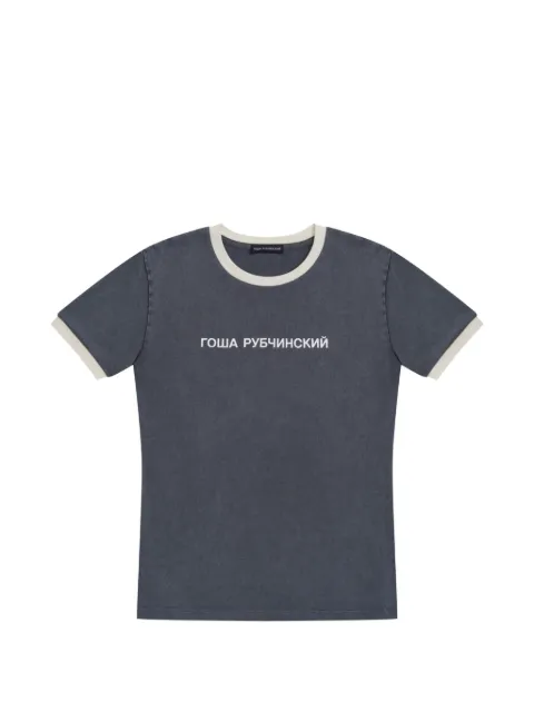GOSHA RUBCHINSKIY contrast-trim logo-print T-shirt
