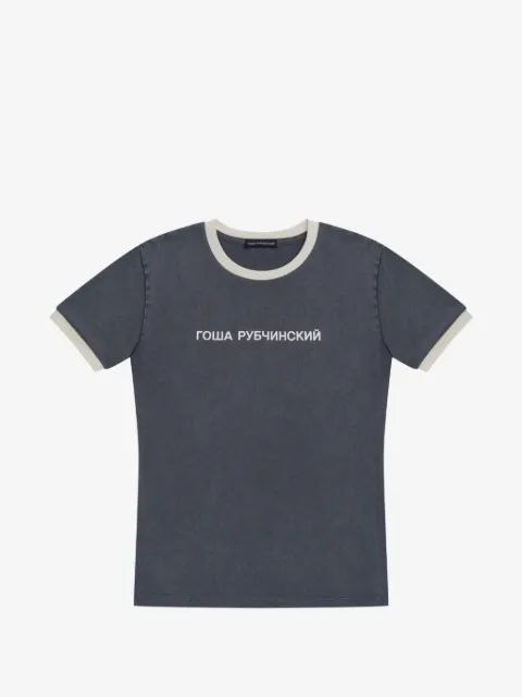 GOSHA RUBCHINSKIY contrast-trim logo-print T-shirt