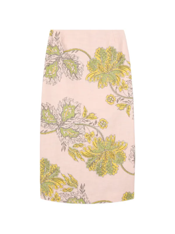 La DoubleJ Swathe Pink in Rustic Cotton Pencil Skirt