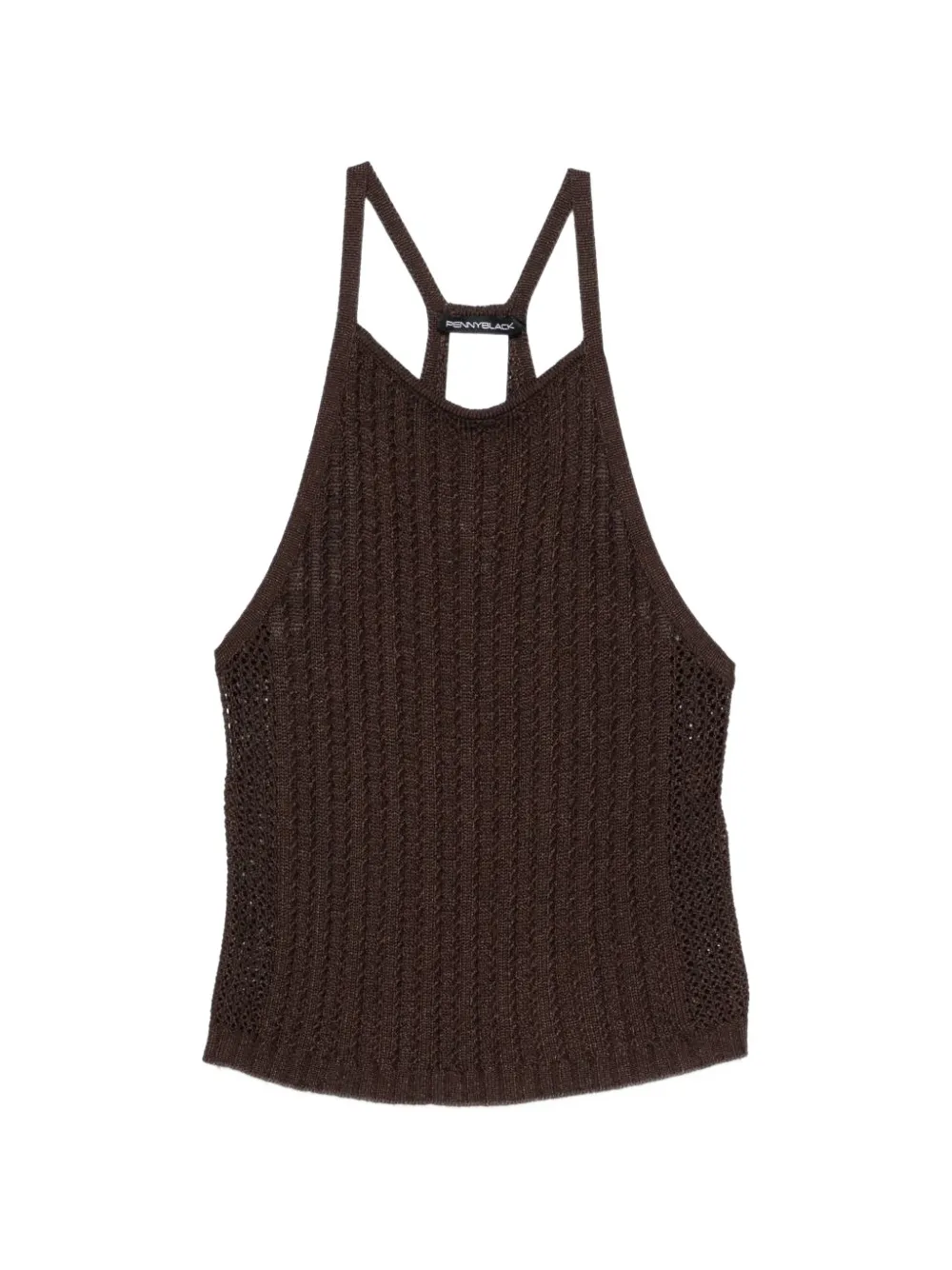 Pennyblack crochet-knit ribbed top - Marrone
