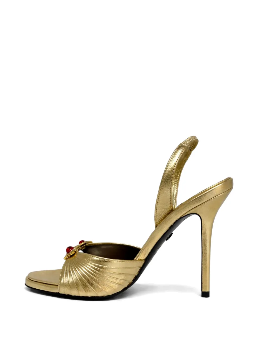 Roberto Cavalli jewel-embellished pleated sandals Goud