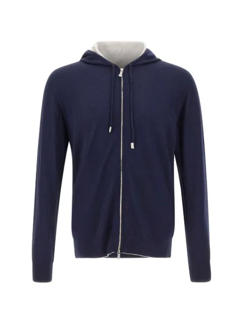 Eleventy zip-up drawstring hoodie