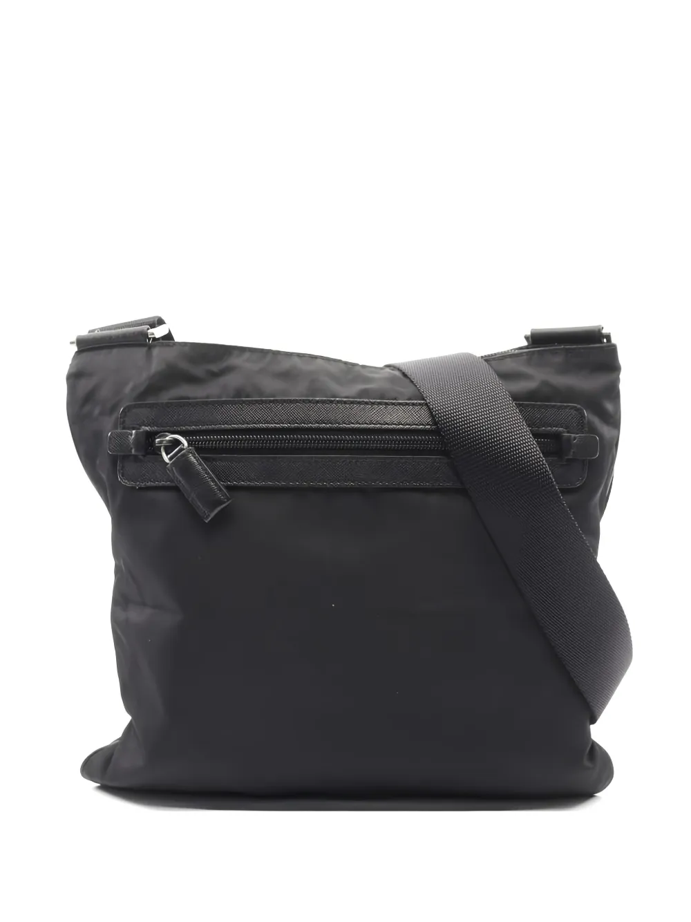 Prada Pre-Owned 2010s Viaggio leather-trim shoulder bag - Black