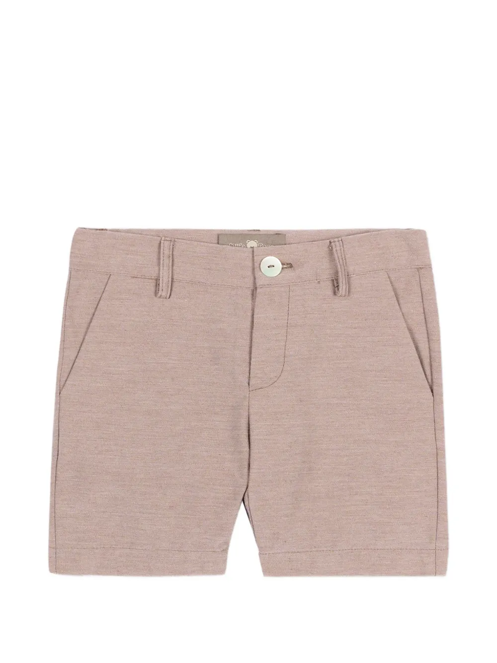 Little Bear belt-loop button-fastening shorts - Toni neutri