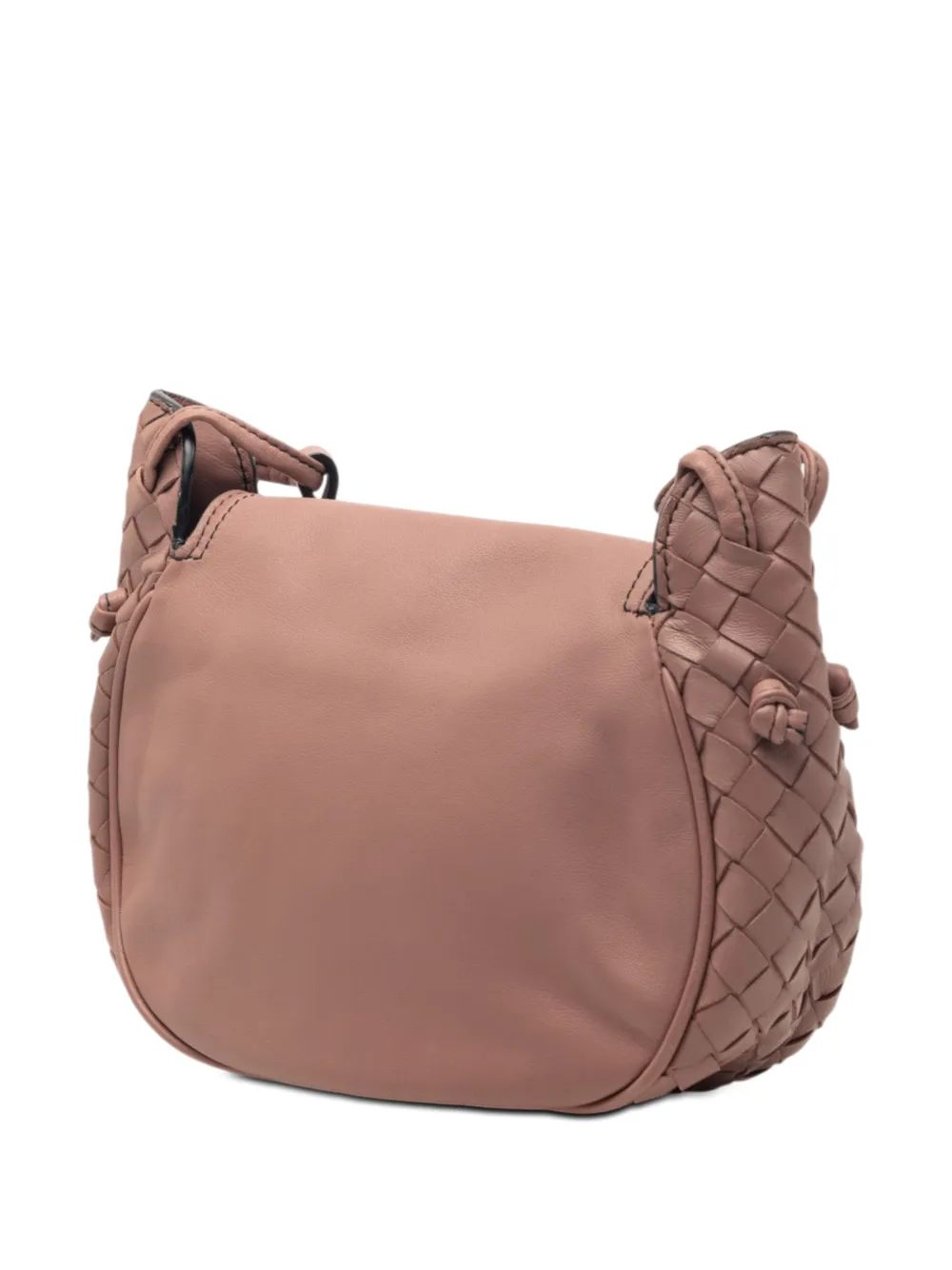  Bottega Veneta Pre-owned Petit Sac à Bandoulière Nodini à Rabat En Cuir Nappa à Finitions Intrecciato (2012-2026) - Rose 