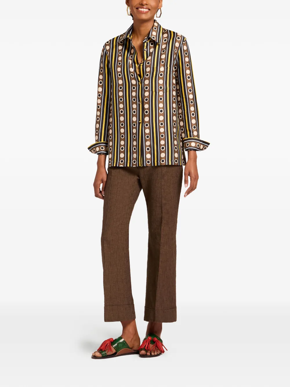 La DoubleJ Blouse met geometrische print Geel