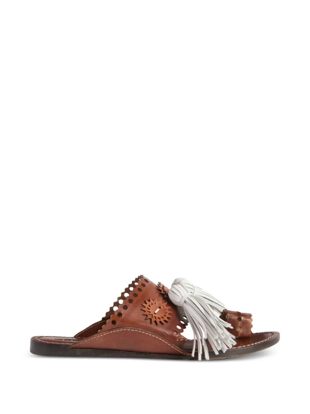 La DoubleJ Sandy slides with tassels - Braun