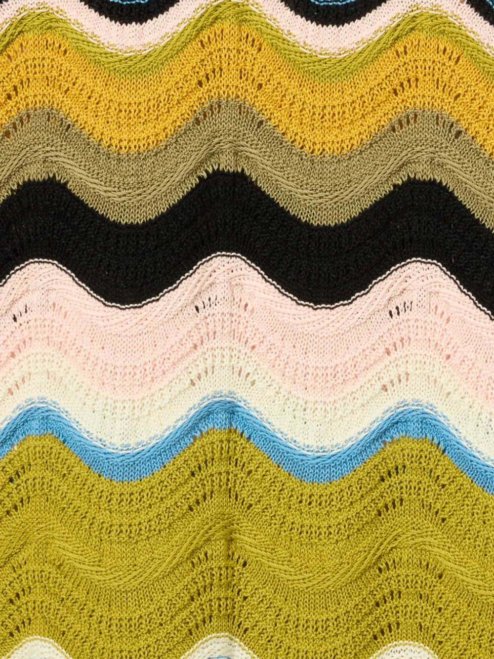 La DoubleJ Gebreide jurk met chevron-streep Beige
