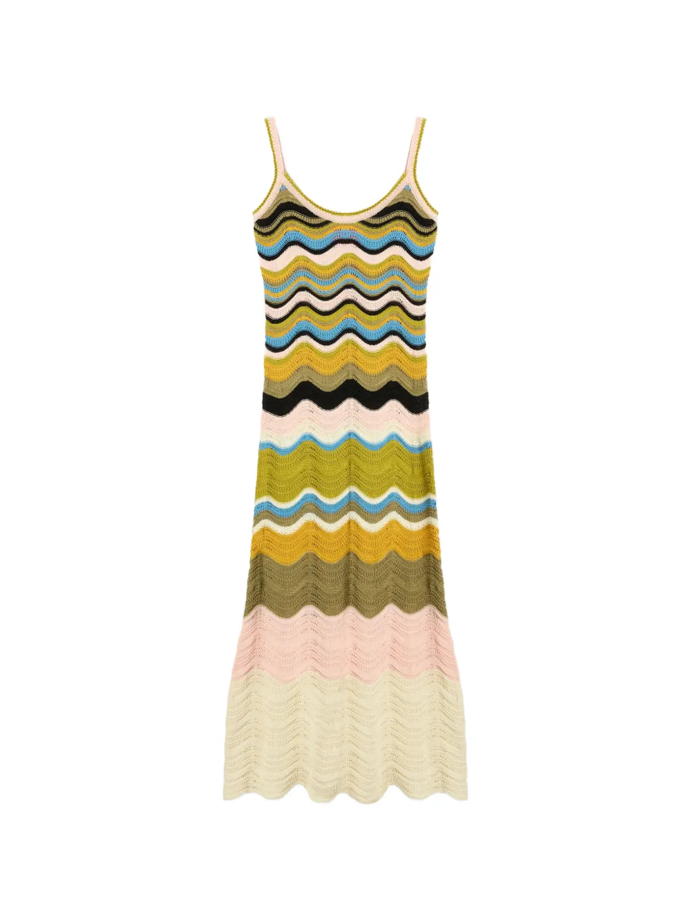 La DoubleJ Gebreide jurk met chevron-streep Beige