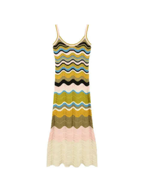 La DoubleJ vestido de sol tejido chevron