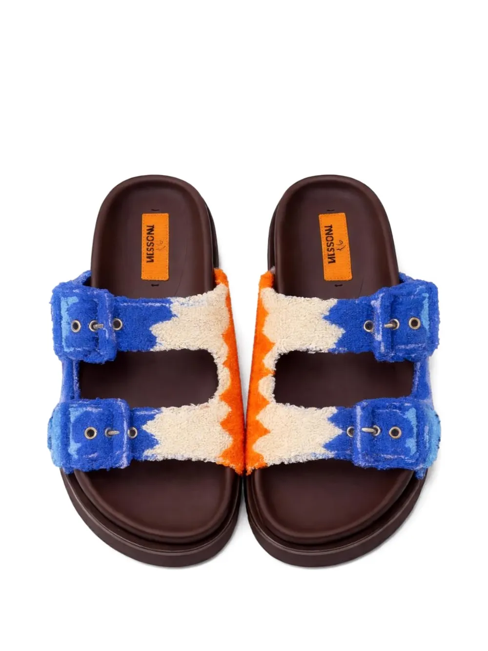Missoni zigzag pattern buckle-fastening sandals Blauw