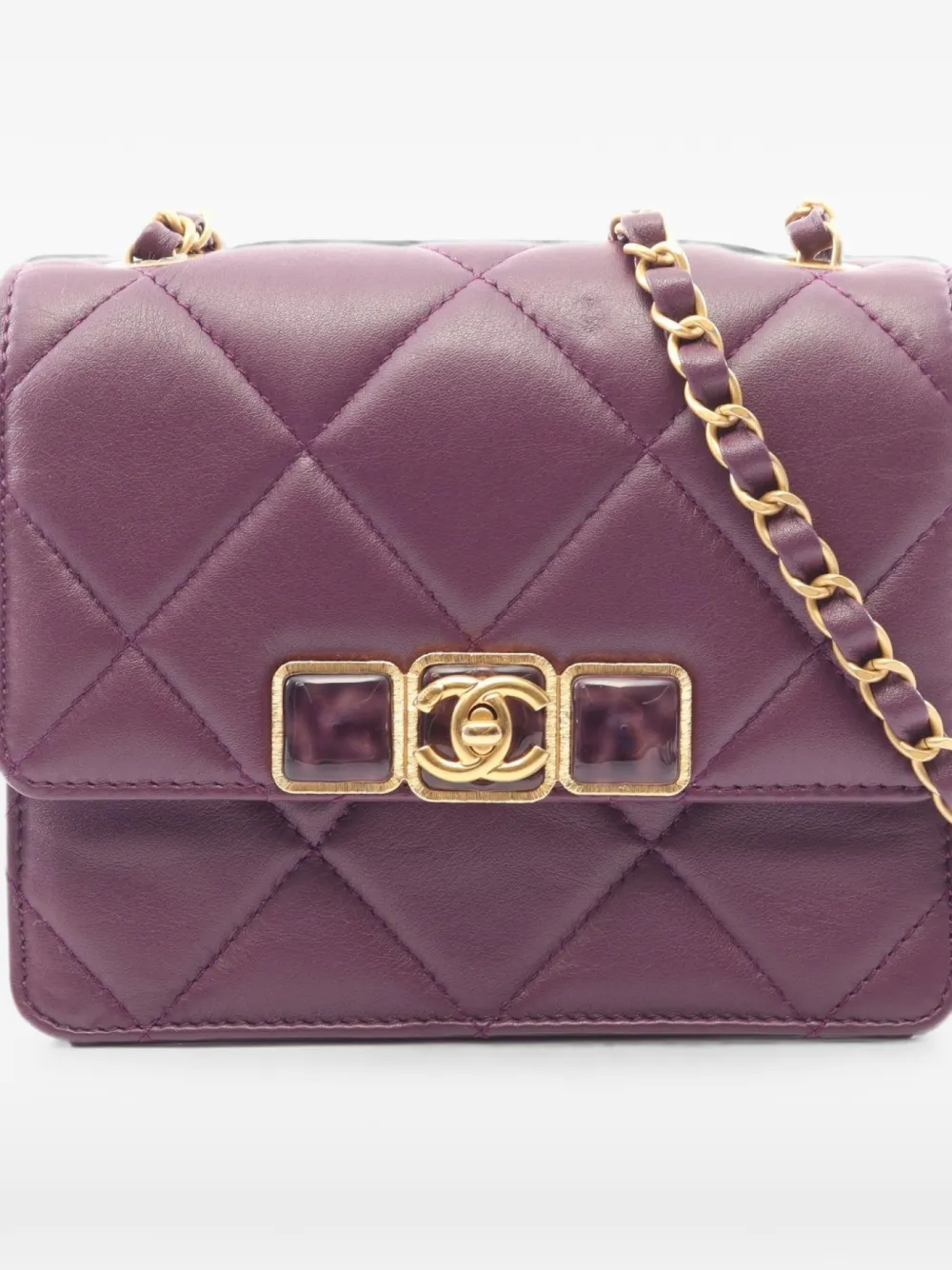 CHANEL Pre-Owned 2021s Matelassé chain shoulder bag - Viola