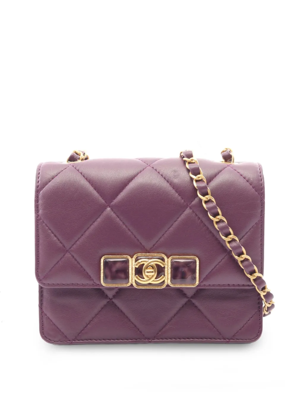 CHANEL Pre-Owned 2021s Matelassé chain shoulder bag - Purple