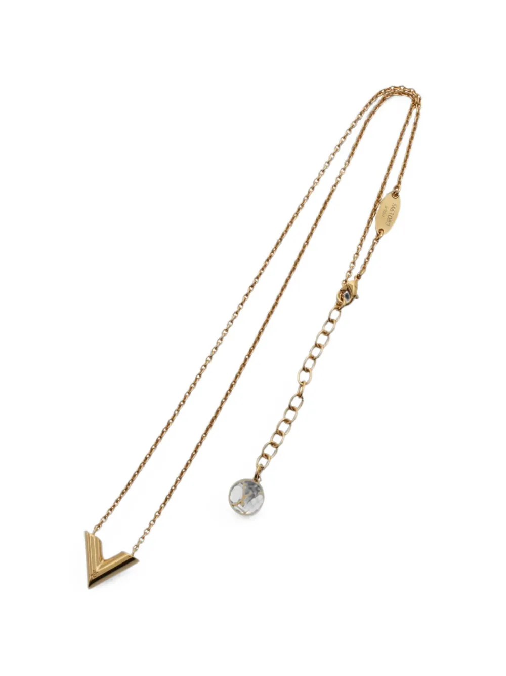 Louis Vuitton Pre-Owned 2021 Essential V lobster-claw-fastening necklace - Oro