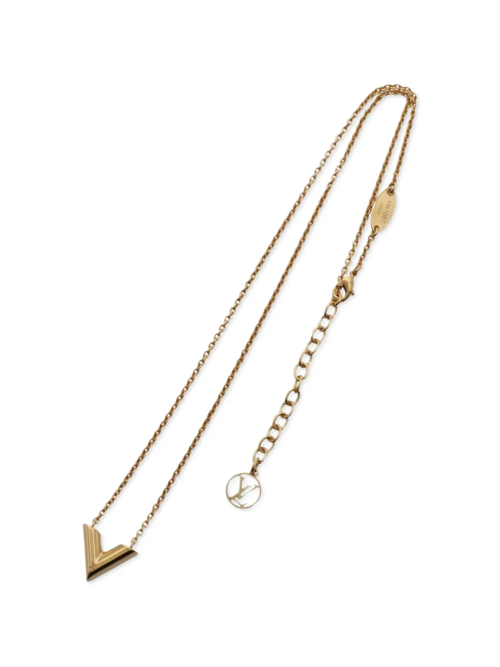 Louis Vuitton Pre-Owned 2021 Essential V lobster-claw-fastening necklace - Or