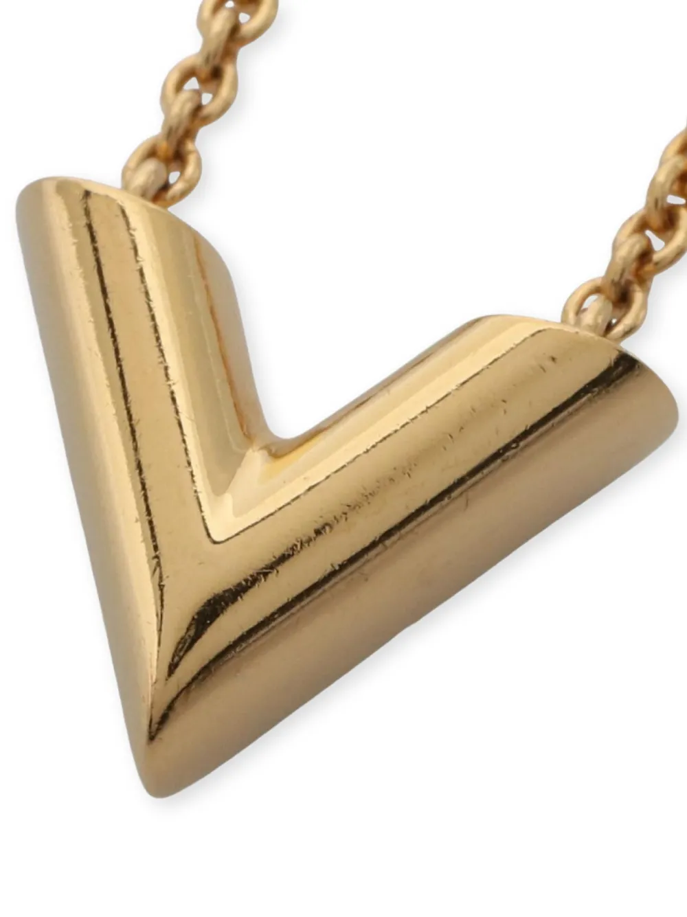 Louis Vuitton Pre-owned 2021 Essential V Lobster-claw-fastening Necklace in Gold, view 3