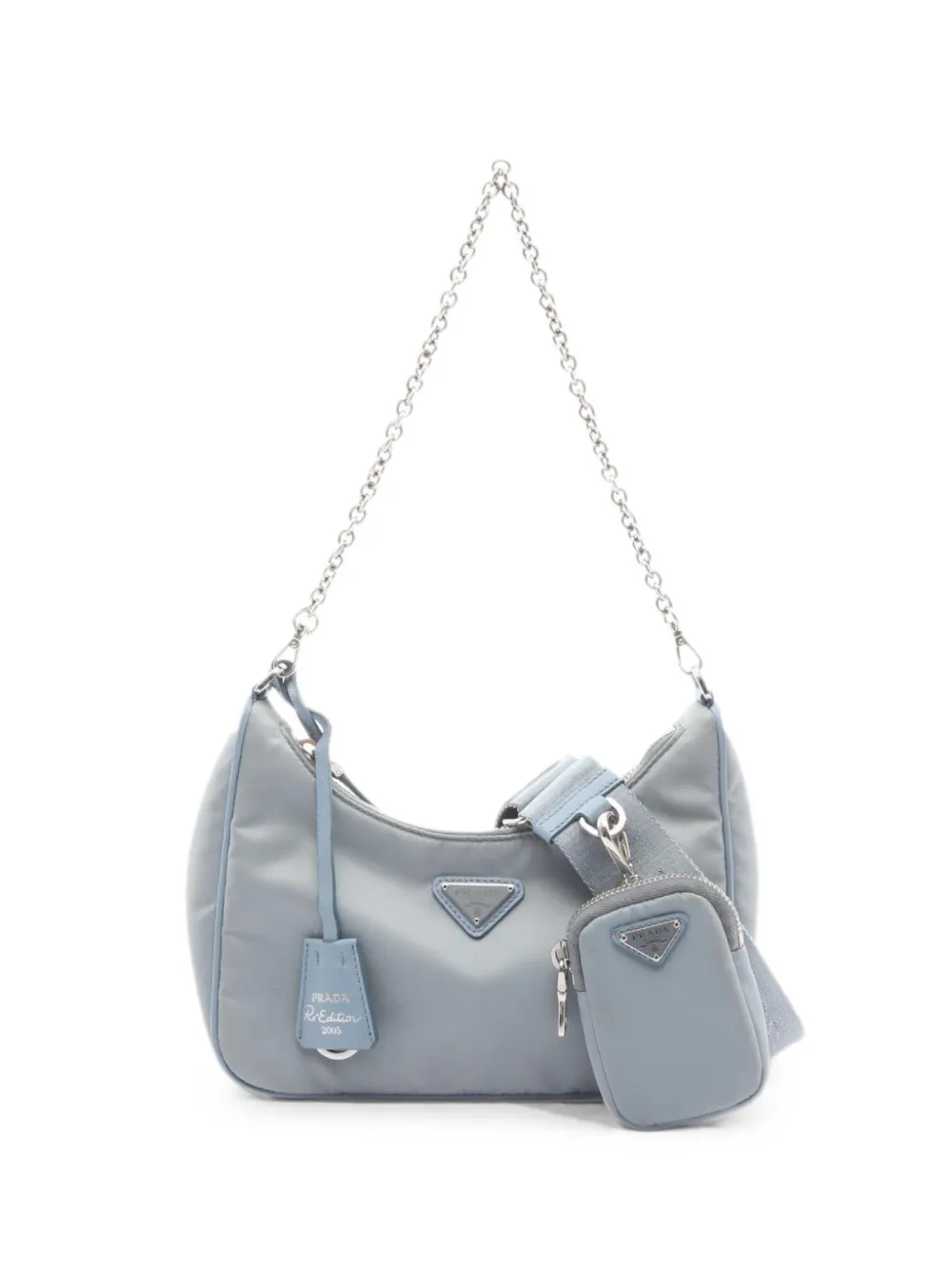 Prada Pre-Owned Borsa a spalla Re-Edition 2005 con catena - Blu