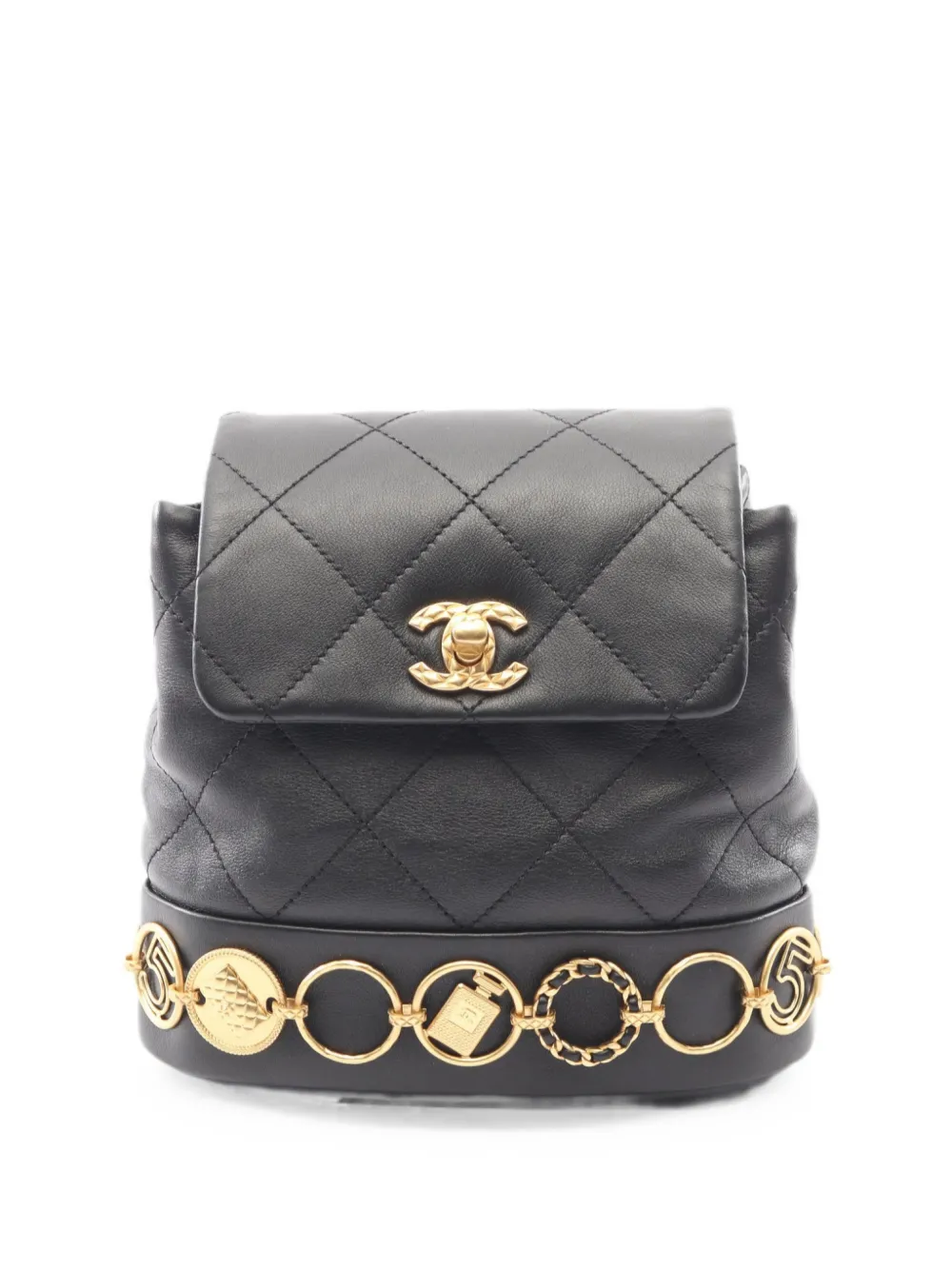 CHANEL Pre-Owned 2021 small Charm chain-link backpack - Nero