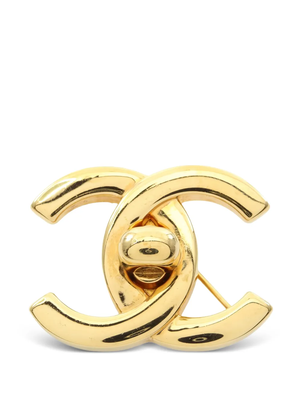 CHANEL Pre-Owned 1986-1988 interlocking-CC brooch - Oro
