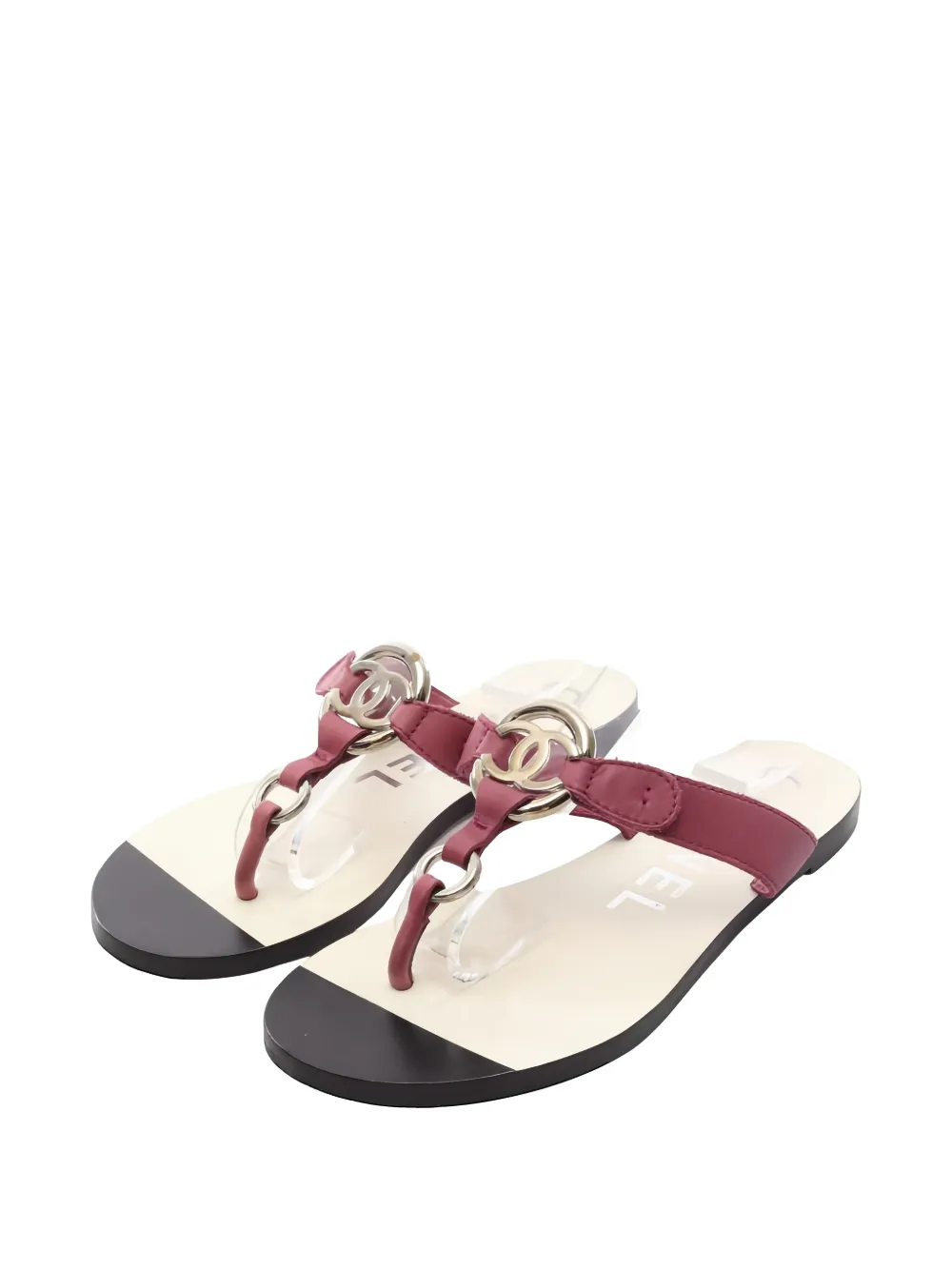 CHANEL Pre-Owned 1986-1988 interlocking-CC flat sandals - Rosa