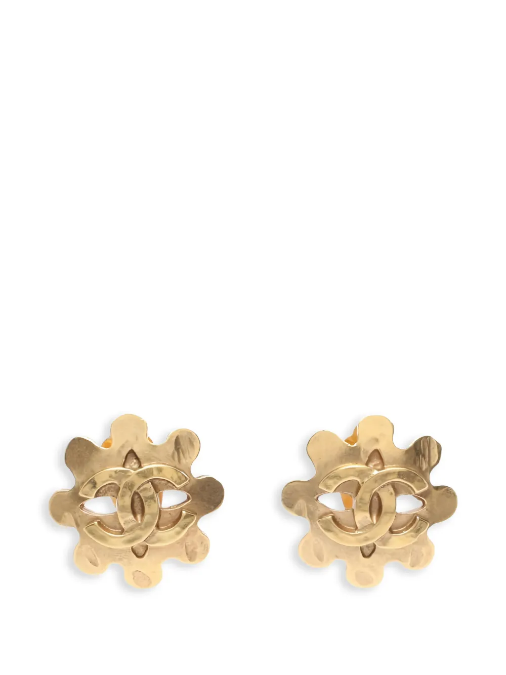 CHANEL Pre-Owned 1986-1988 Coco Mark gold-plated clip-on earrings - Oro