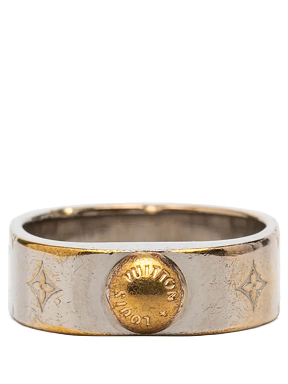 Louis Vuitton Pre-Owned 2016 Brass Nanogram Ring costume ring - Gold
