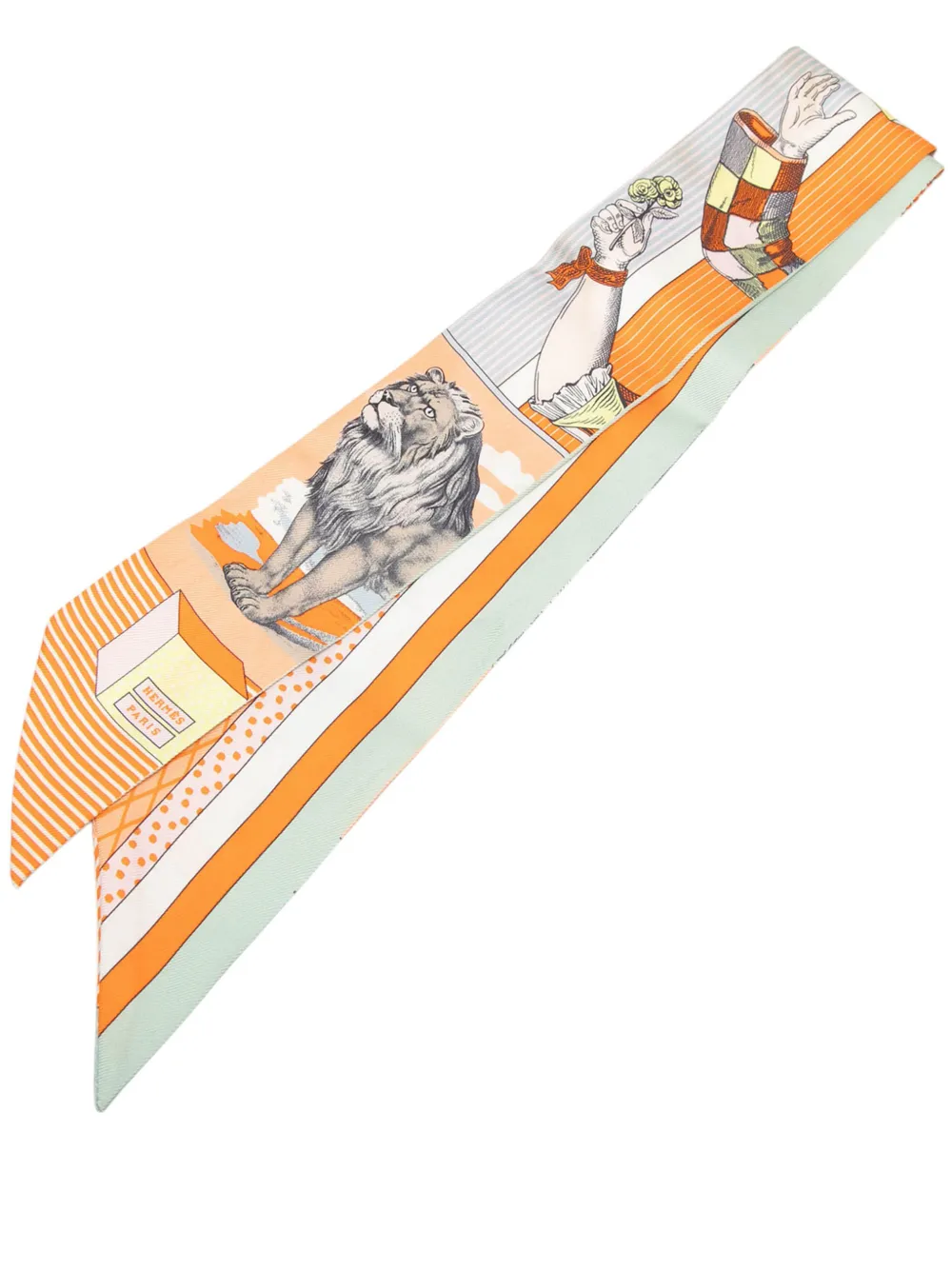 Hermès Pre-Owned 2000-2020 Grand Theatre Nouveau Silk Twilly Scarf scarves - Orange