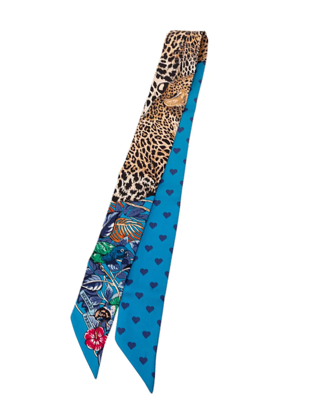 Hermès Pre-Owned 2000-2010 Jungle Love Silk Twilly Scarf scarves - Blu