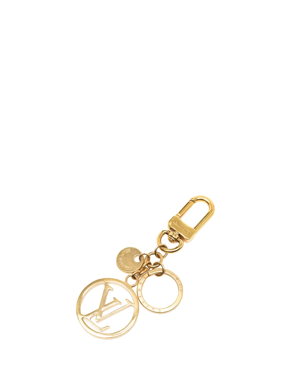 Louis Vuitton Pre-Owned 2019 Gold Plated LV Circle Holder and Bag Charm key chain - Oro