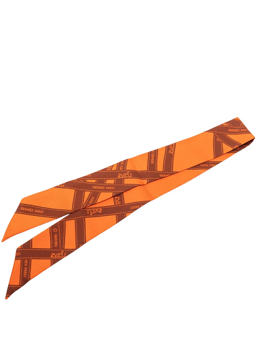 Hermès Pre-Owned 2000-2025 Bolduc Silk Twilly Scarf scarves - Arancione