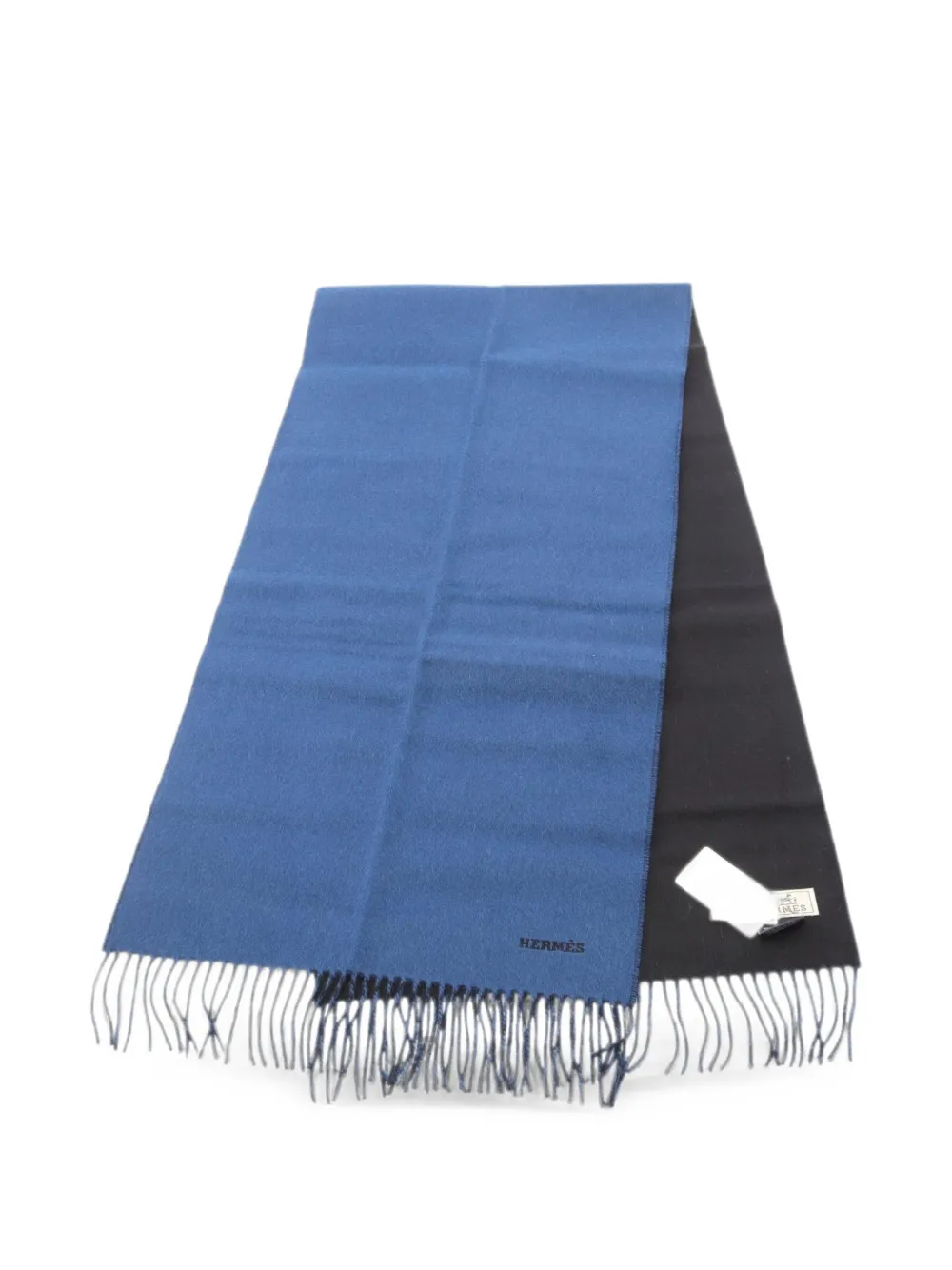 Hermès Pre-Owned Recto Verso fringed scarf - Blu