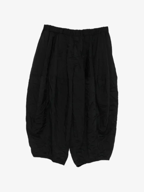Black Comme Des Garçons crinkled balloon-leg shorts